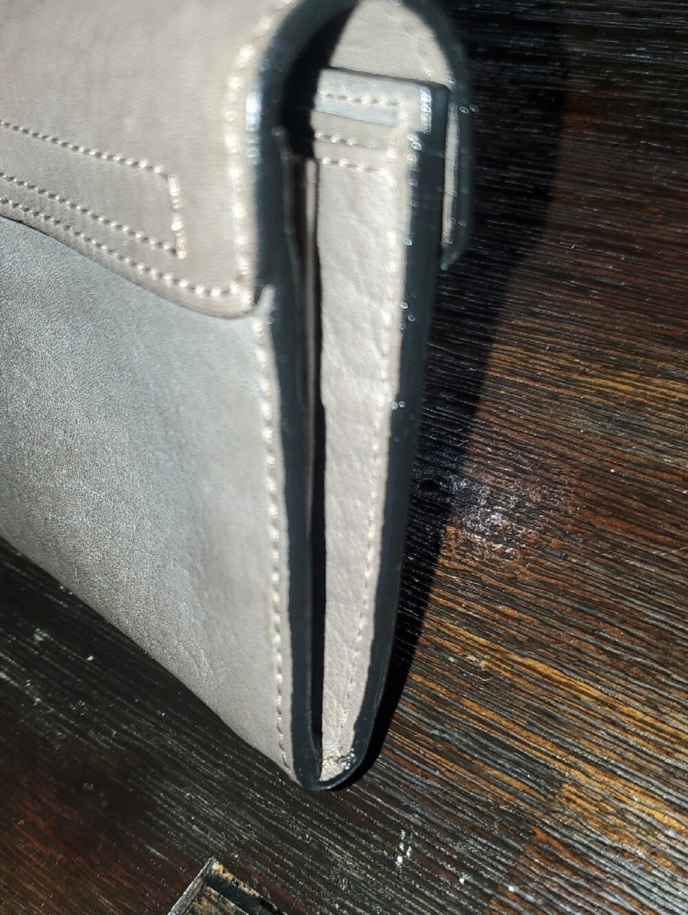 Chloe Taupe Leather Envelope Wallet with Gold-Tone Clasp - Picture 5 of 13